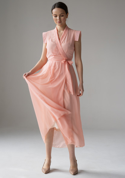 Pink wrap dress "Lydia-25" Krisstel